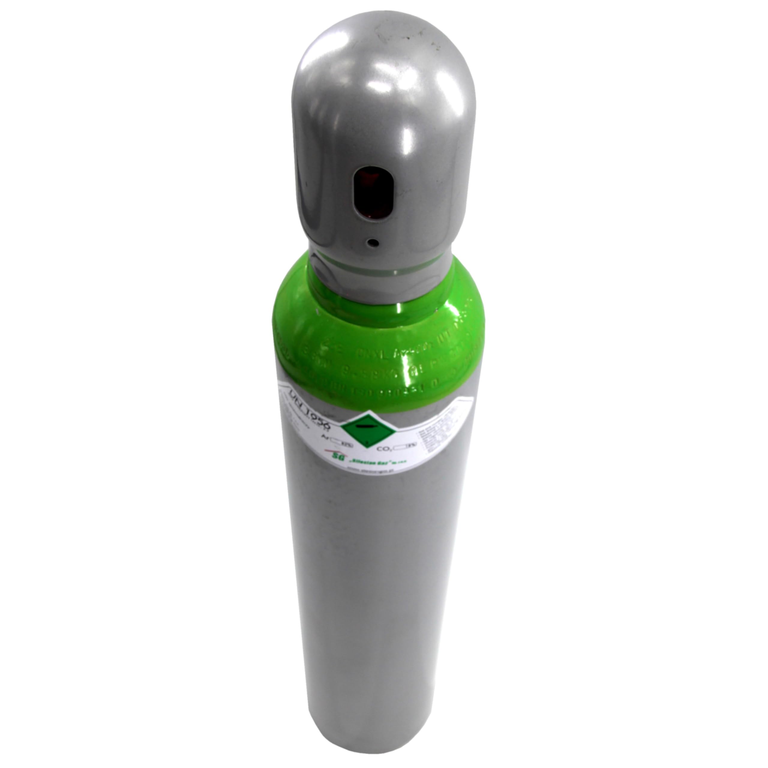 Bombona de gas con reductor de gas, mezcla de argón (82%) + CO2 (18%) mixto 1,9 m³ 8 litros 200 bar MIG TIG WIG gas de soldadura mixto