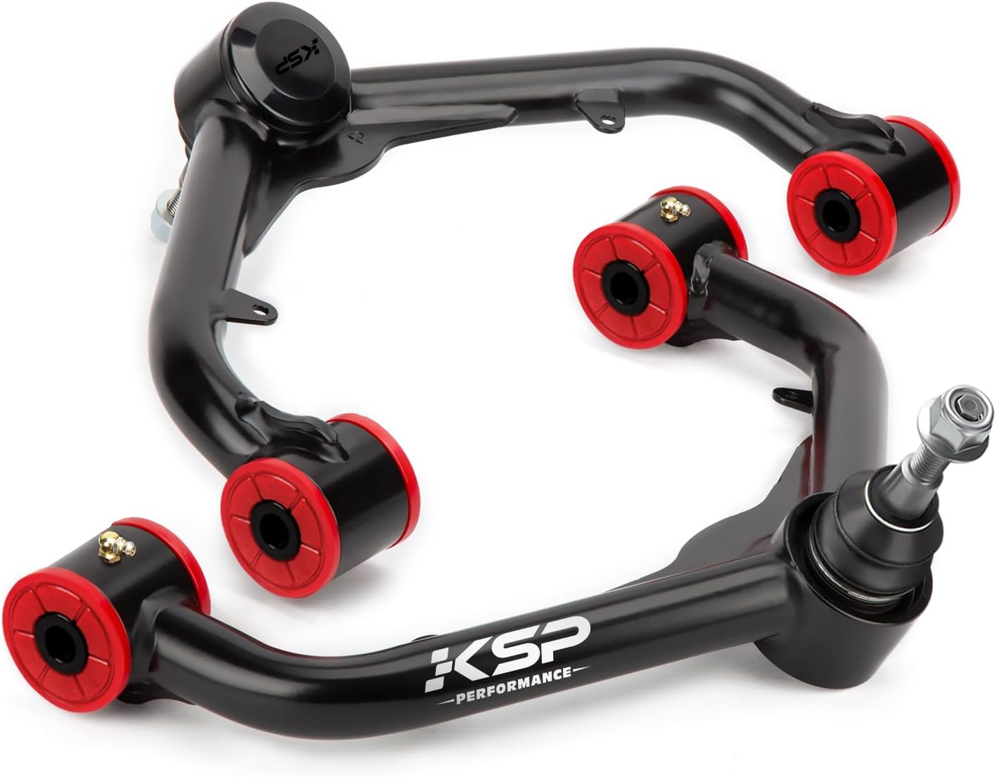 KSP PERFORMANCE 2"-4" Upper Control Arm for Silverado Sierra 2500 3500 2000-2010, Adjustable Tubular Suspension Arms Compatible with Chevrolet GMC After 2-4inch Lift (Package of 2 Black)