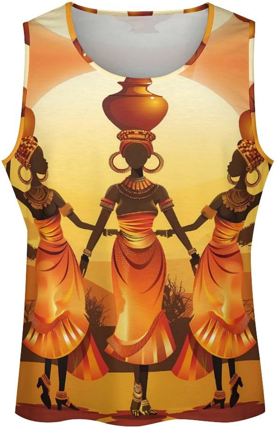 African Women Mens Breathable Printed Tank Top 5XL