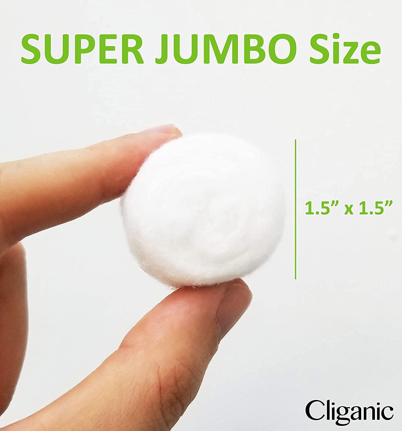 Cliganic Organic Super Jumbo Cotton Balls (200 Count) - Biodegradable, Hypoallergenic, Absorbent, Large Size, 100% Pure : Beauty & Personal Care