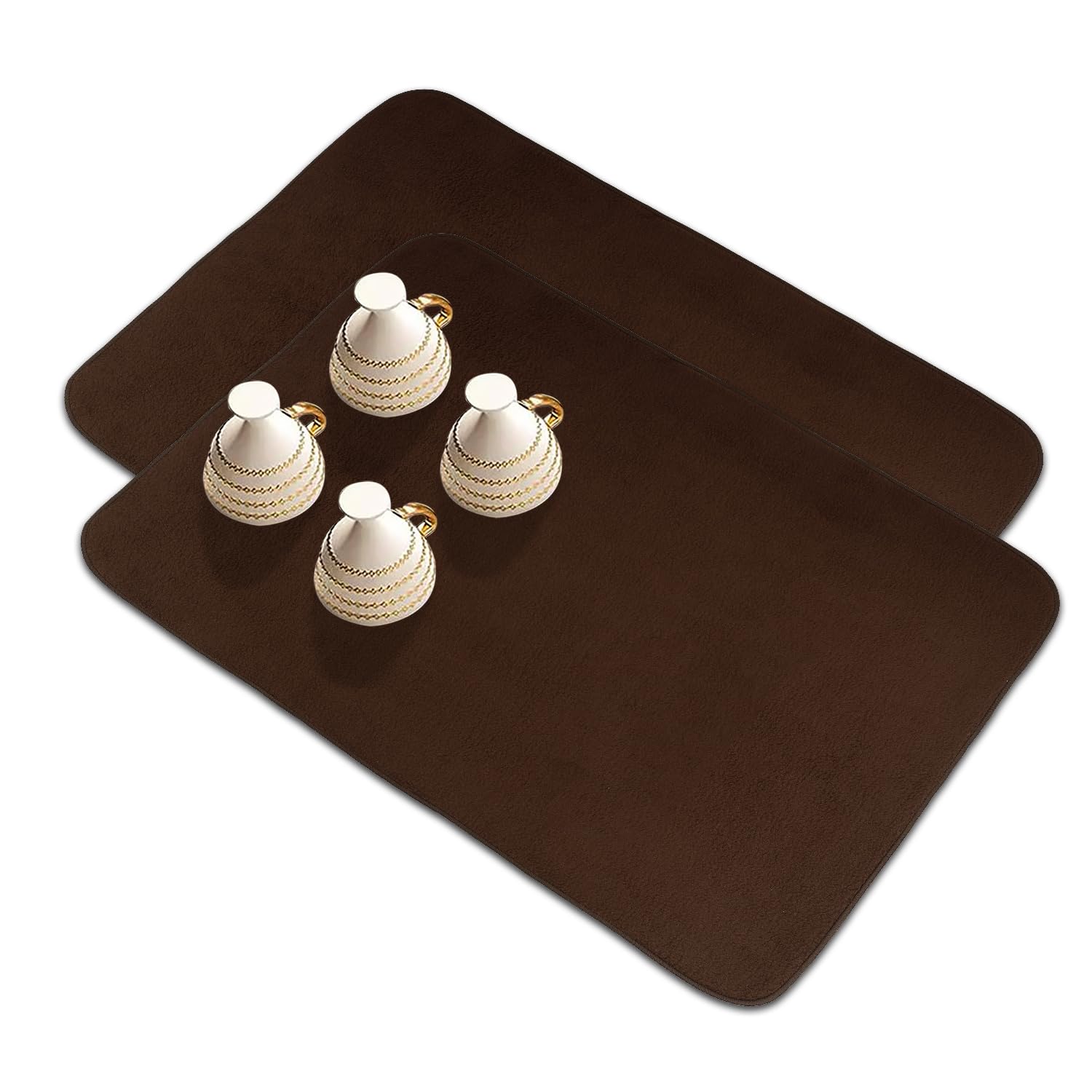 Kuber Industries Dish Dry Mat | Microfiber Drying Mat | Kitchen Drying Mat | Reversible Mat | Kitchen Absorbent Mat | Dish Dry Mat for Kitchen | 38x50 | Pack of 2 | Brown (B0CGVCHZH1) Amazon Price History, Amazon Price Tracker