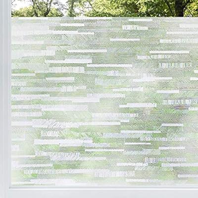 rabbitgoo Privacy Window Film Frosted Matte Window Sticker Static Cling Door Film No Glue Glass Film Window Sticker Anti-UV Glass Film for Home Office Living Room Meeting Room(17.5" x 118")