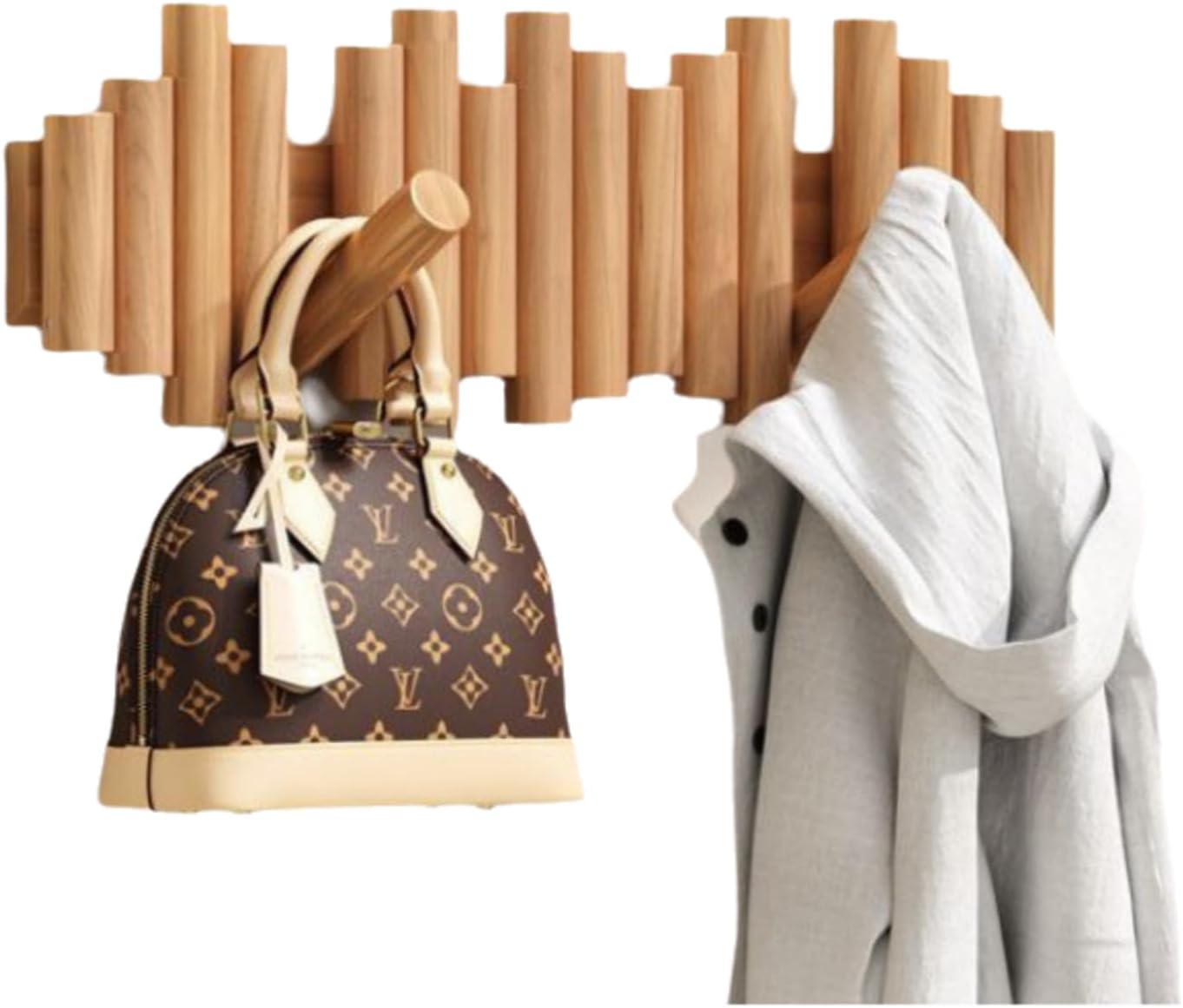 JIUMOXA Solid Wood Piano Key WallMounted Coat Rack, Coat