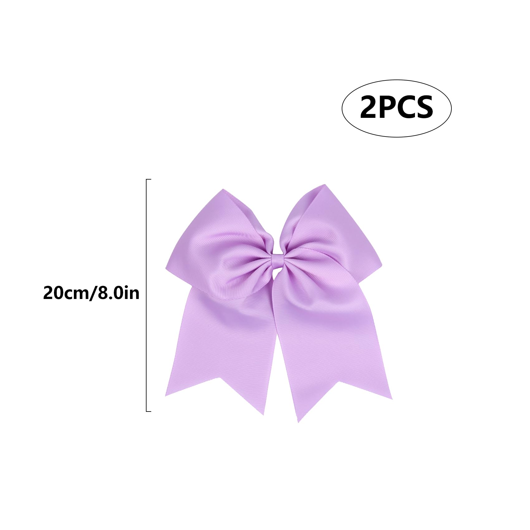 2 Pack Large Hair Bows for Women & Girls - 8 inch Purple Hair Ribbon Bow Clips - Image 2