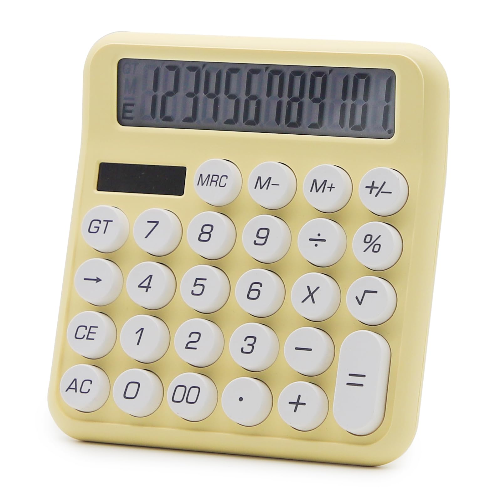 OFFIDIX Office Desktop Calculator, 12 Digit Standard Basic Calculator Cute Candy Color (Yellow)