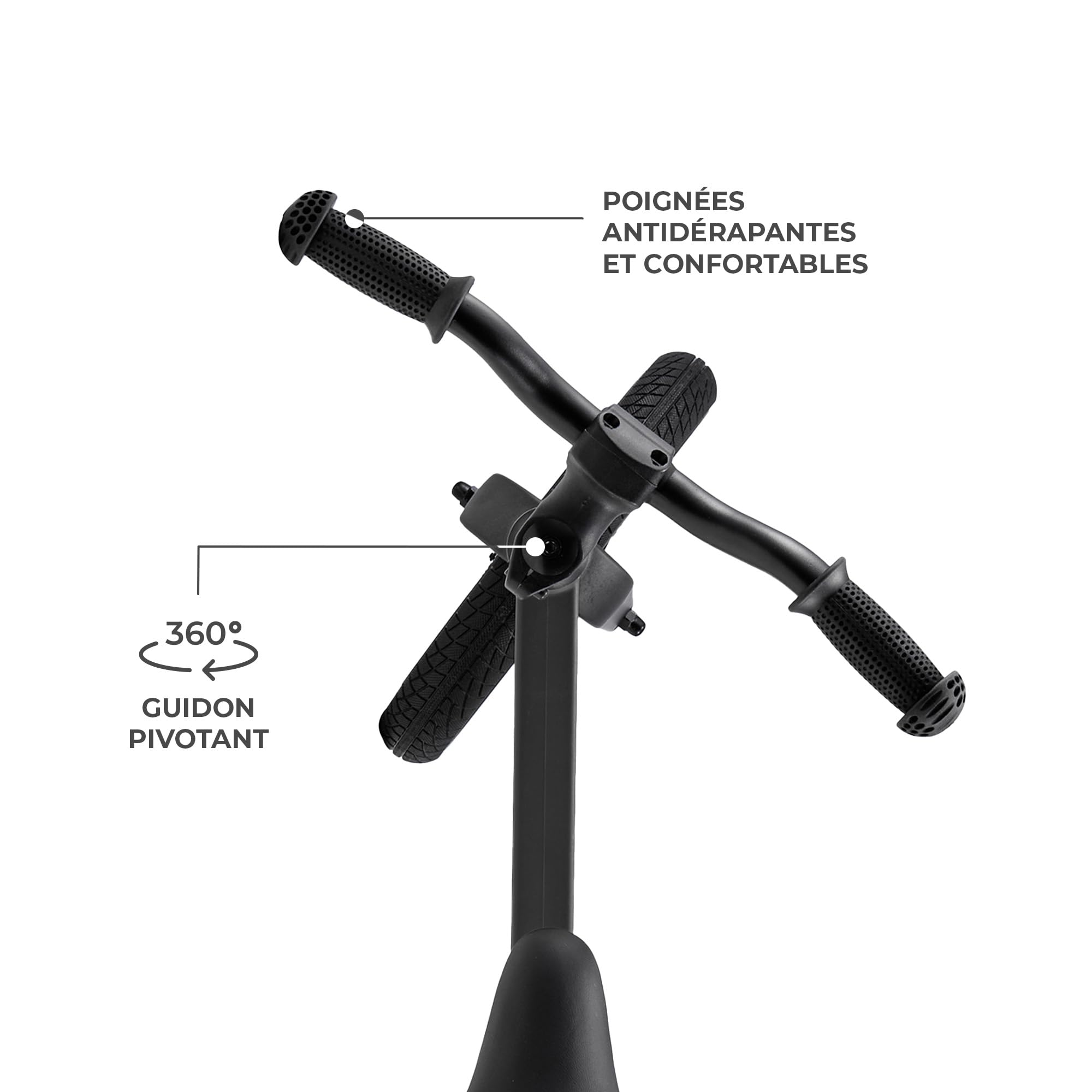 Kinderkraft ETER Draisienne jusqu'à 35 kg, vélo d'apprentissage léger, Roues de 12 ", Cadre en Nylon, Selle réglable en Hauteur, Direction limitée, poignées en Caoutchouc, Design Sportif