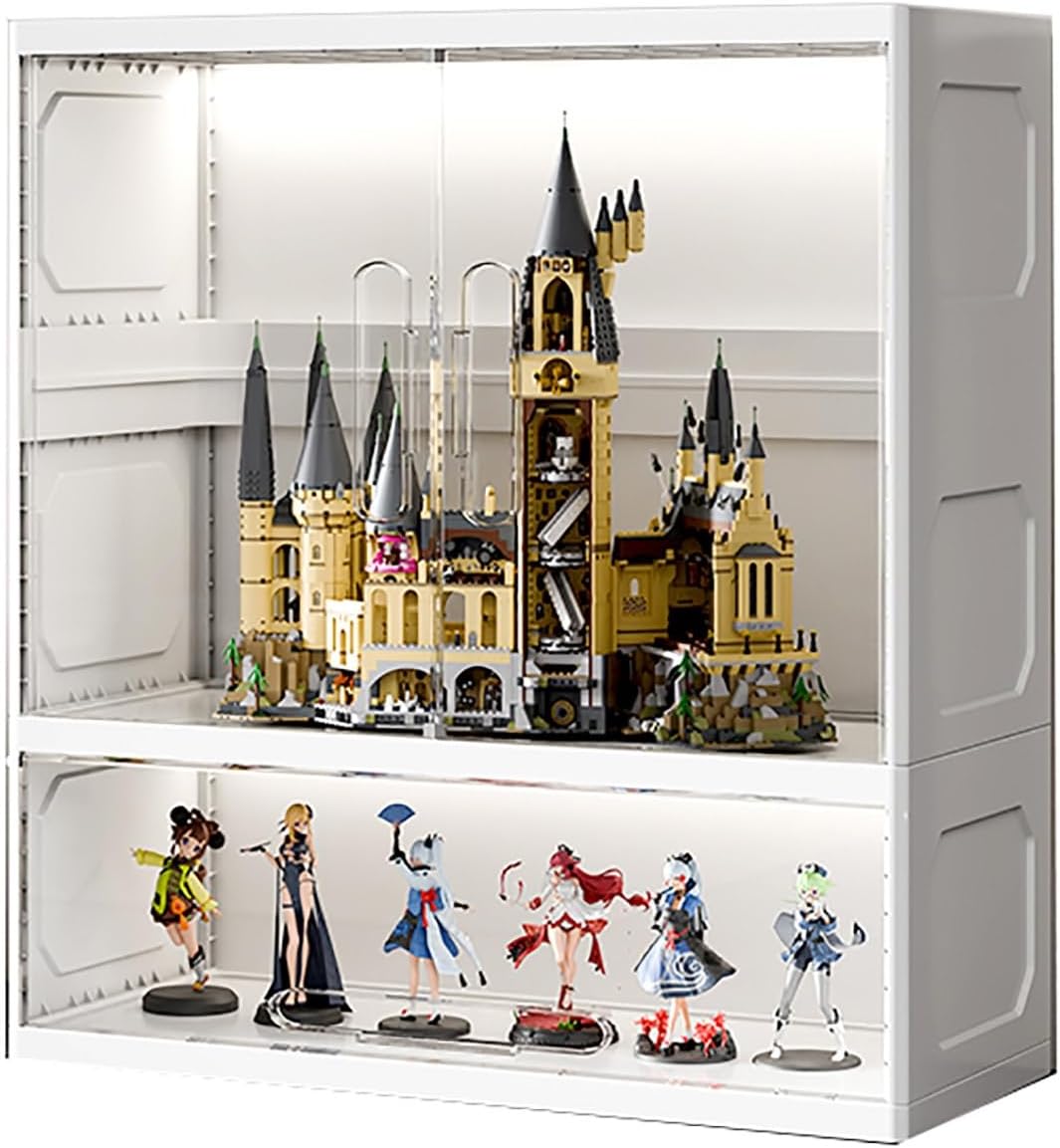 Display Cabinet, Glass Display Cabinet, Toy Organizers Rack Display Shelf, Bedroom Showcase Storage Box Locker Easy to Clean Transparent Storage (Size : A)