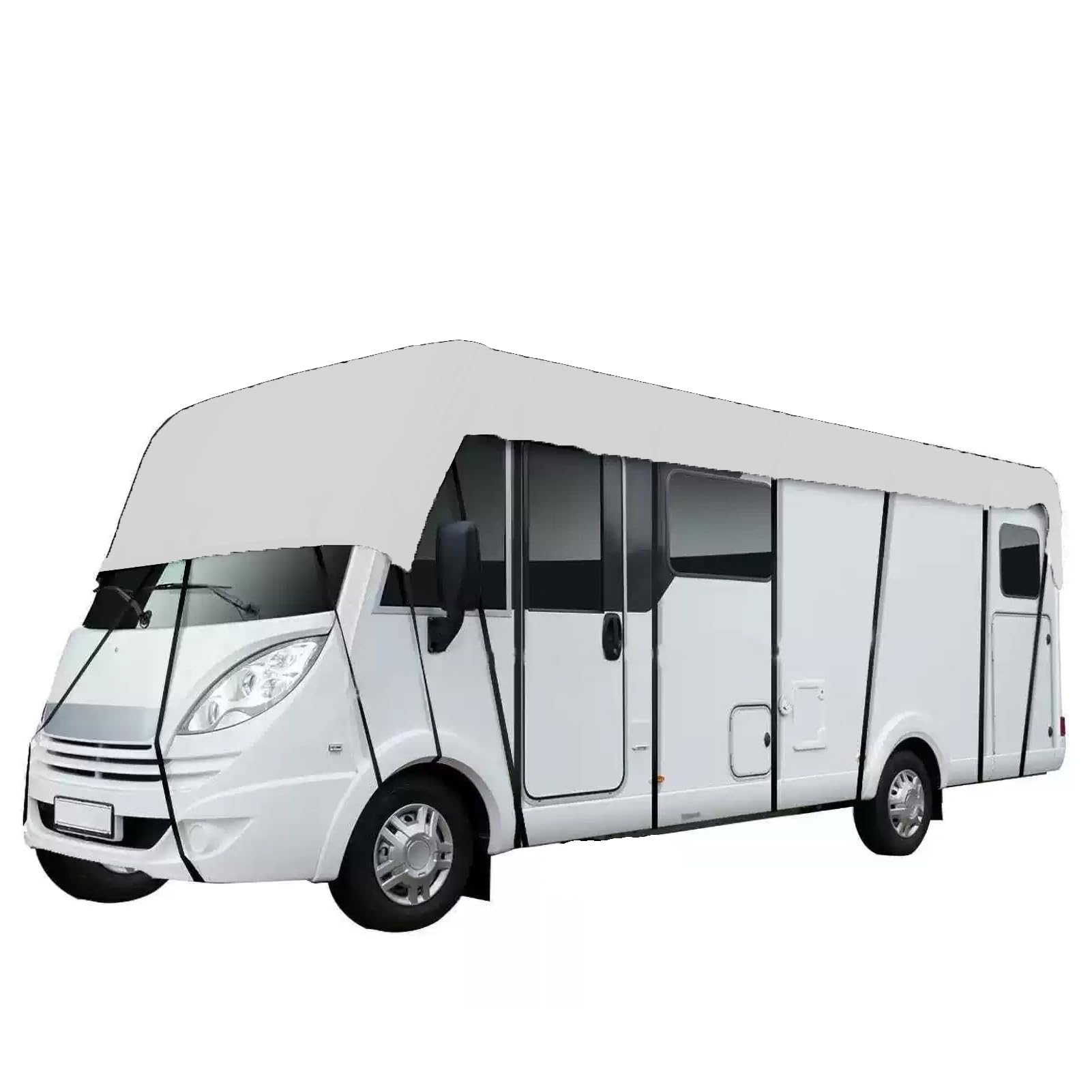 Fundas para RV, Tela Oxford 210D, Impermeable Funda Plegable para Caravana, Funda para Remolque Resistente A La Lluvia Y La Nieve, Plegable Y Almacenamiento,Plata,6.5x3m/21.3x9.8ft