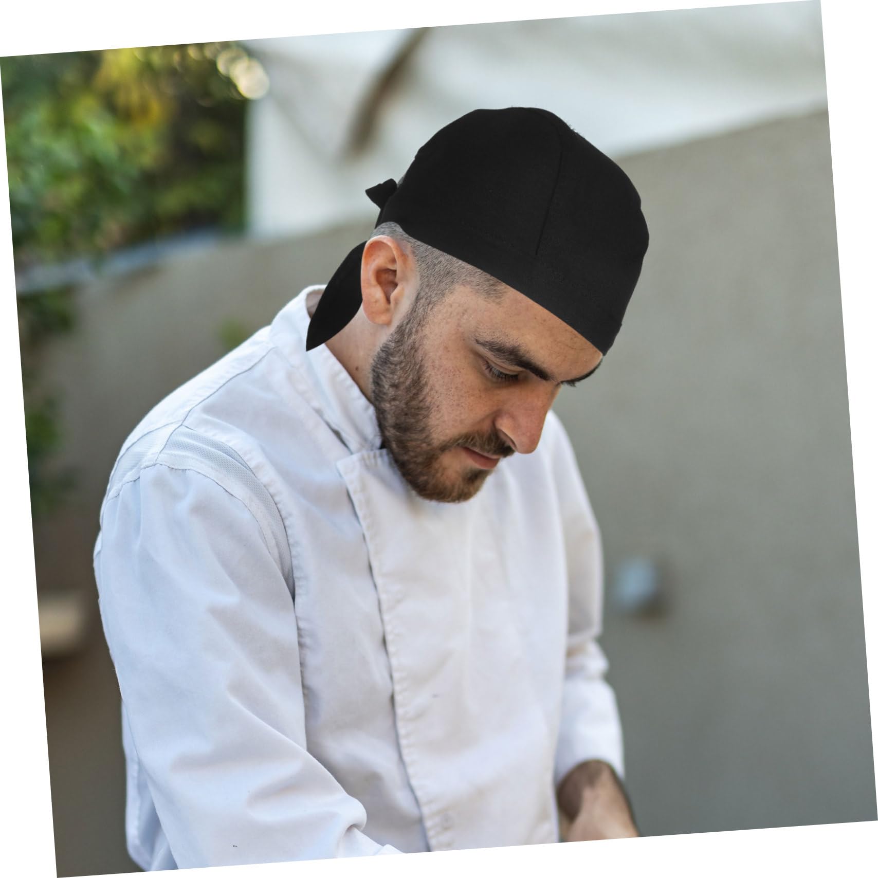 6 Gorros de Chef Negros de Algodón Cómodos y Ajustables para Cocina Profesional en Restaurante y Cafetería