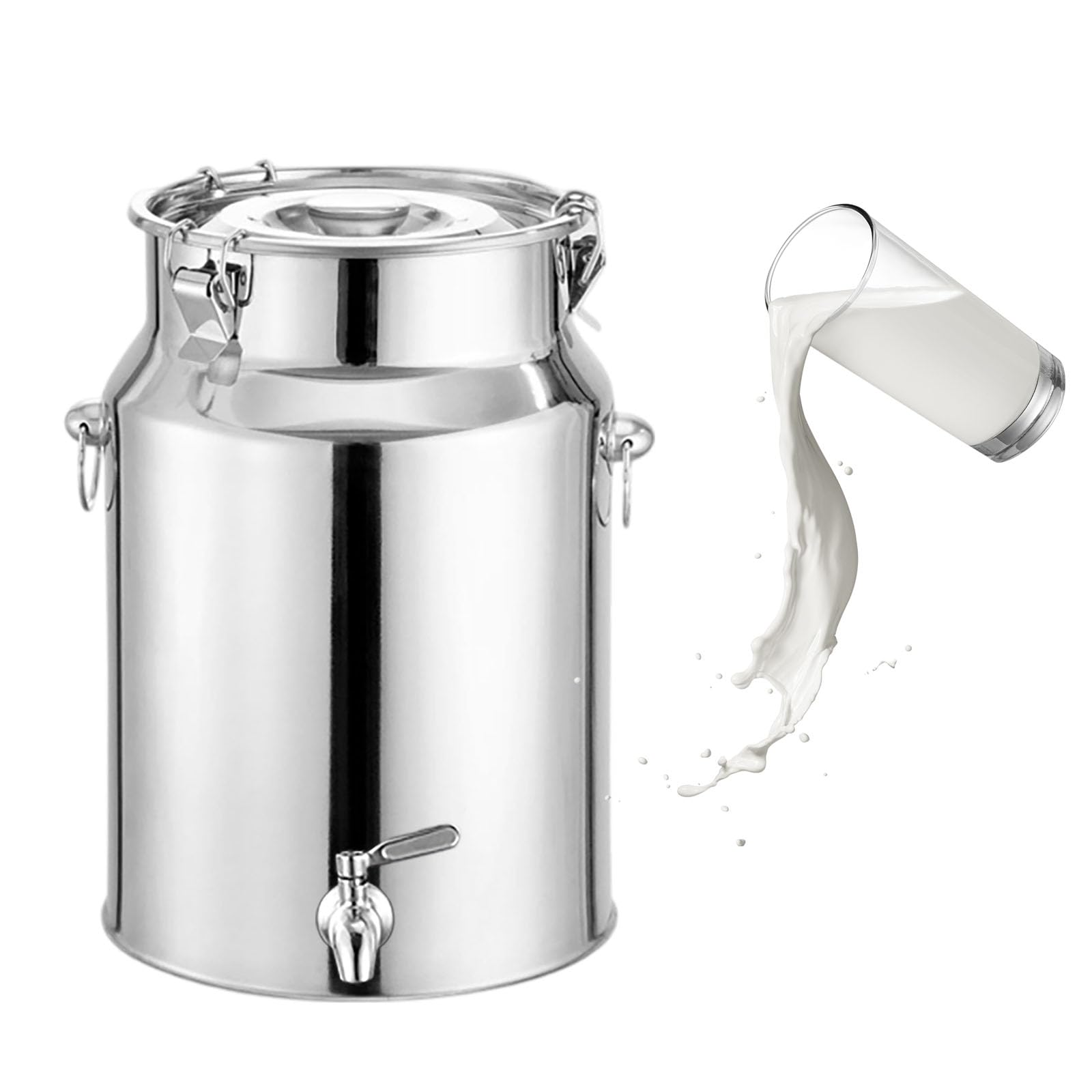 SaryEdge Stainless Steel Milk Bucket Milk Jug with Tap Stainless Steel Transport Container for Storing Liquids and Solids,14L,18L,18L