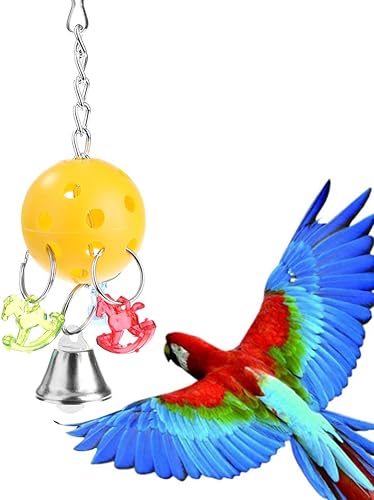 Miniatura 5 de shlutesoy Artículos para mascotas Animales Juguetes Campana Bola Caballo Perico Masticar Mordedura Escalada Swing Cage Decoración Pájaro Mascota