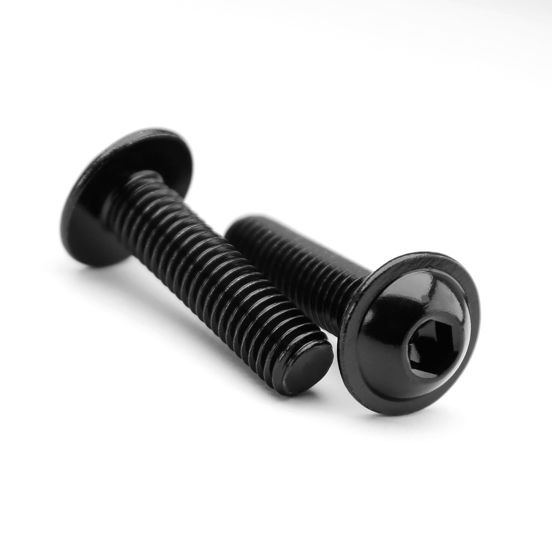 (60 pezzi) Viti a Brugola Viti M5 a Testa Bombata M5 x 8 mm Flangia Esagono Incassato Viti a Macchina 304 Acciaio Inox Nero Filettatura Completa