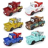 6PCS Movie Cars 2 3 Mater Trailer Vehicles 1:55 Loose Diecast Vehicles Toys (Mater Team)