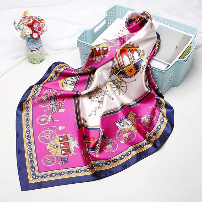 10PCS Women Girls Square Satin Scarves Fashion Printed Neckerchief Necktie Shawl Headscarves Hairband Wristband (Color Random)2