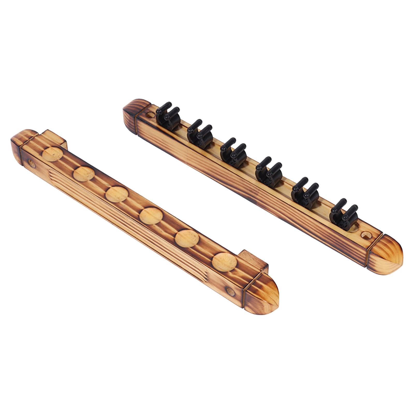 UJEAVETTE Billiard Pool Cue Rack Pool Stick Holder for Sports Clubhouse Game Room Gray Wood Color-picture-11