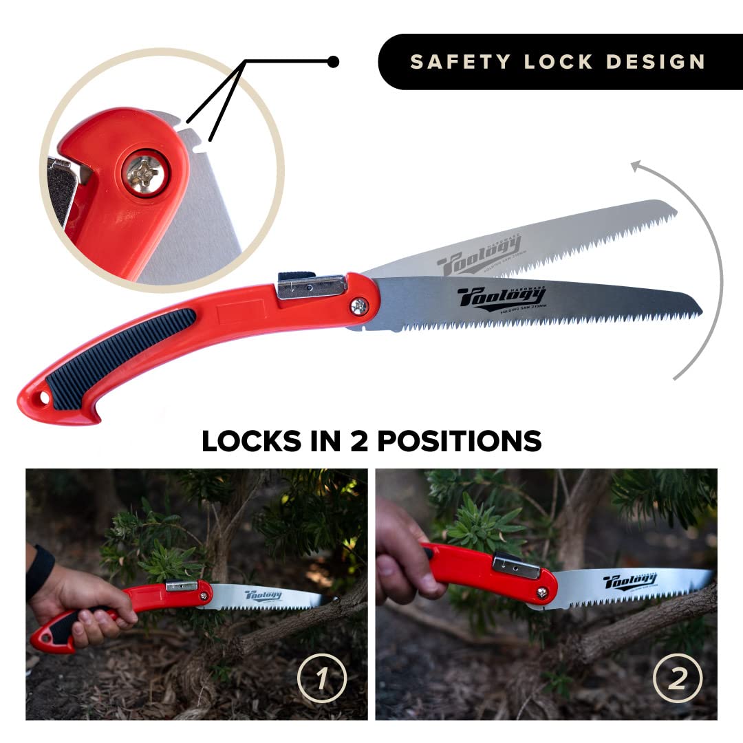 Hardware - Sierra plegable para árbol de 8 pulgadas, sierra de poda manual para jardinería como sierra de hueso para caza, sierra de supervivencia para camping, madera o cortador de árboles,