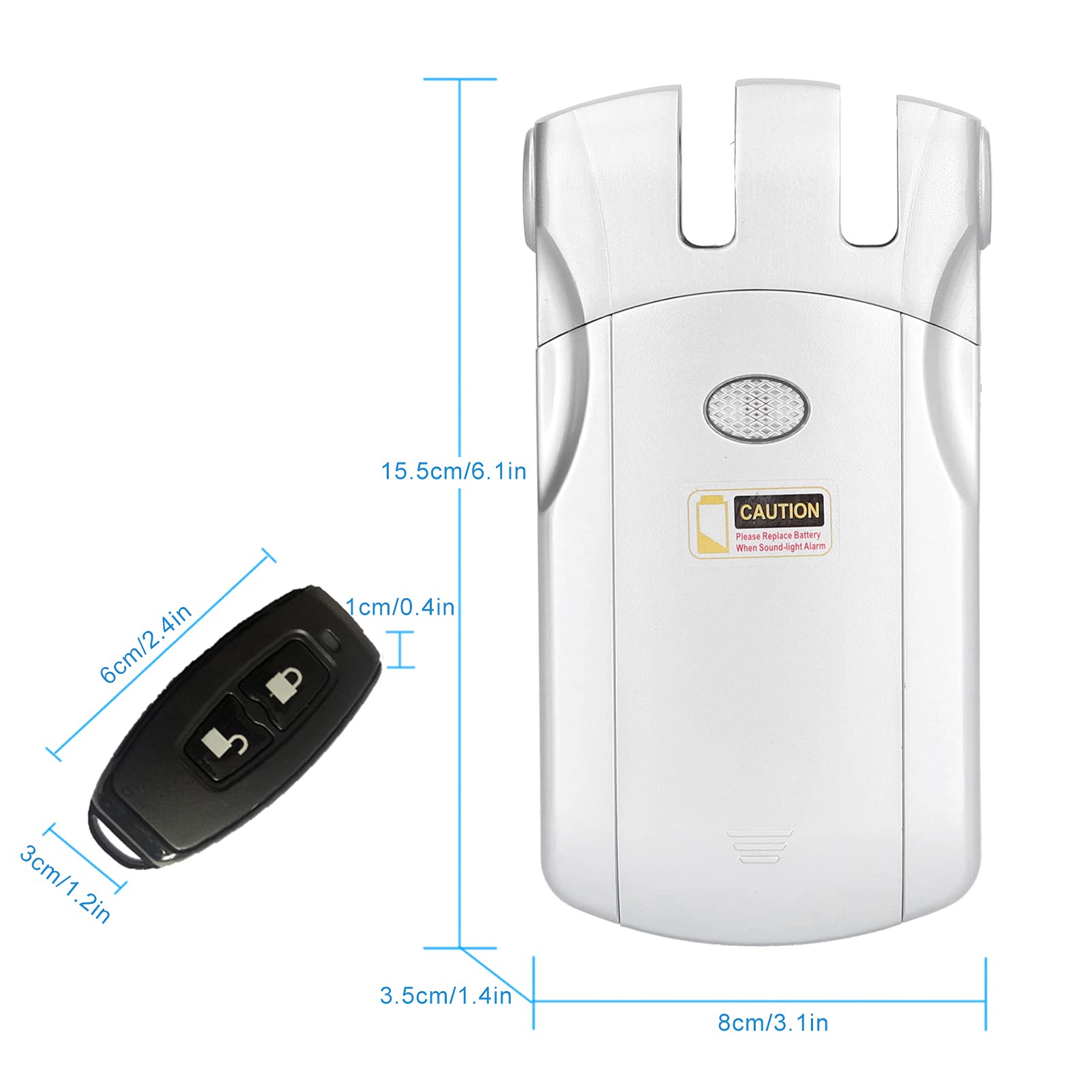 Intelligentes Bluetooth-Fernbedienungsschloss für Heimsicherheitssystem, Unsichtbares Diebstahlschutzgerät für, Anwendbar für Holz-/Glas-/Metalltüren, Zinklegierung, 1 Schloss + 4