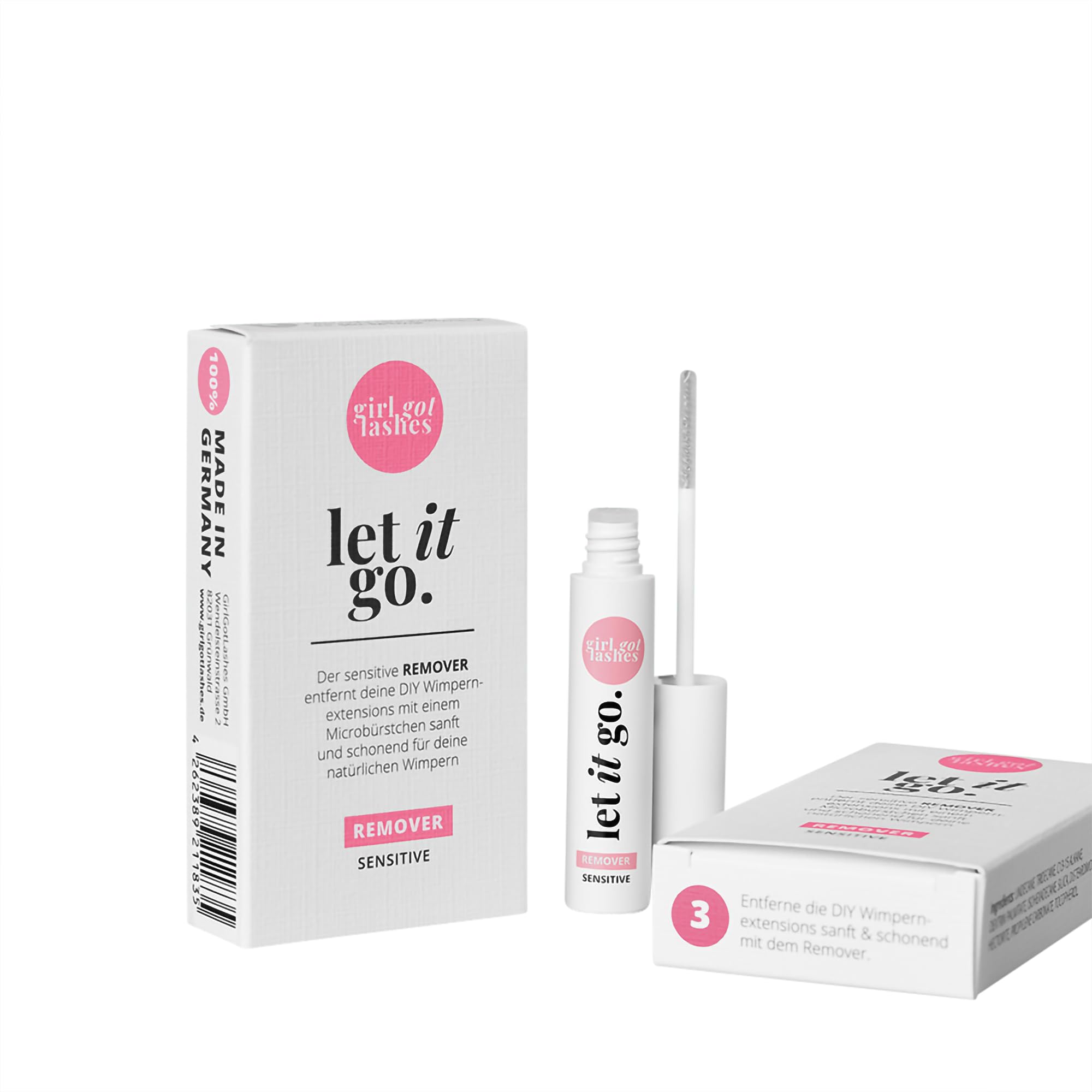 GirlGotLashes Let it go Remover Sensitive – Entfernung von DIY-Wimpernextensions – Sanft & Effektiv – Hautfreundlich & Schonend