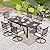 PHI VILLA Patio Dining Set 7 Pcs 1 Extendable Dining Table and 6 Swivel Chairs Support 300 lbs for Outdoor Backyard Bistro Furniture Set with Cushion