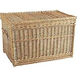  ROSACE Malle de Rangement en Osier Buff avec anses 60 x 40 x 40