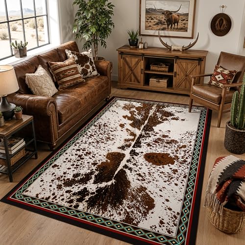 Tapete Western Cowhide 3x5 ft Antideslizante y Lavable miniatura 2