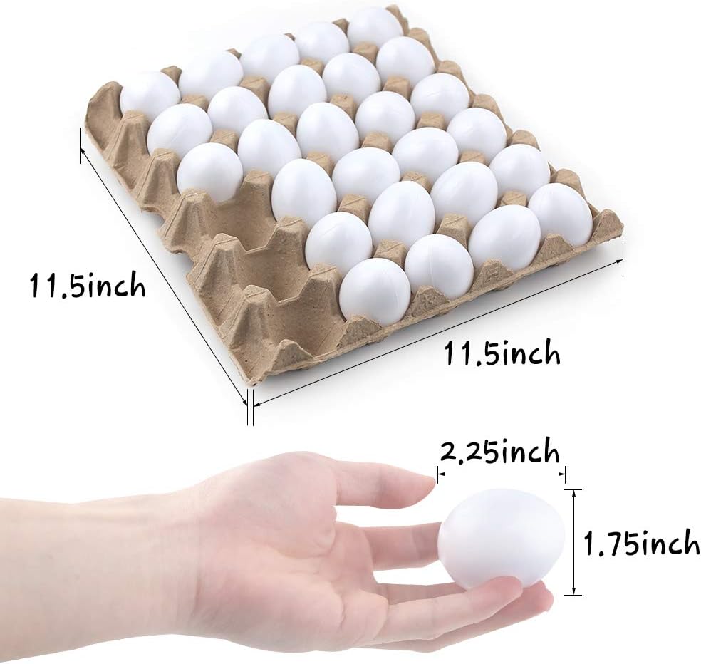 30 PCS White Plastic Eggs Paintable Easter Eggs Fake Eggs for Crafts Easter Hunts Basket Fillers Easter Gift and Party Favor