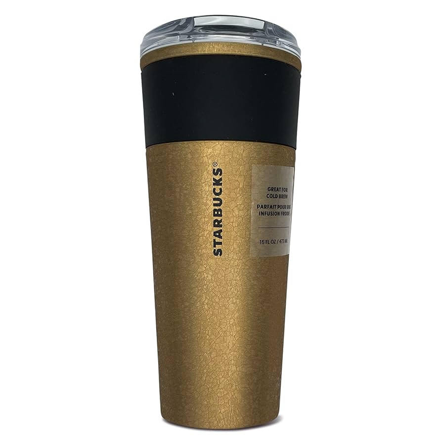 Amazon.com: Starbucks Black Glitter Gold Stainless Steel