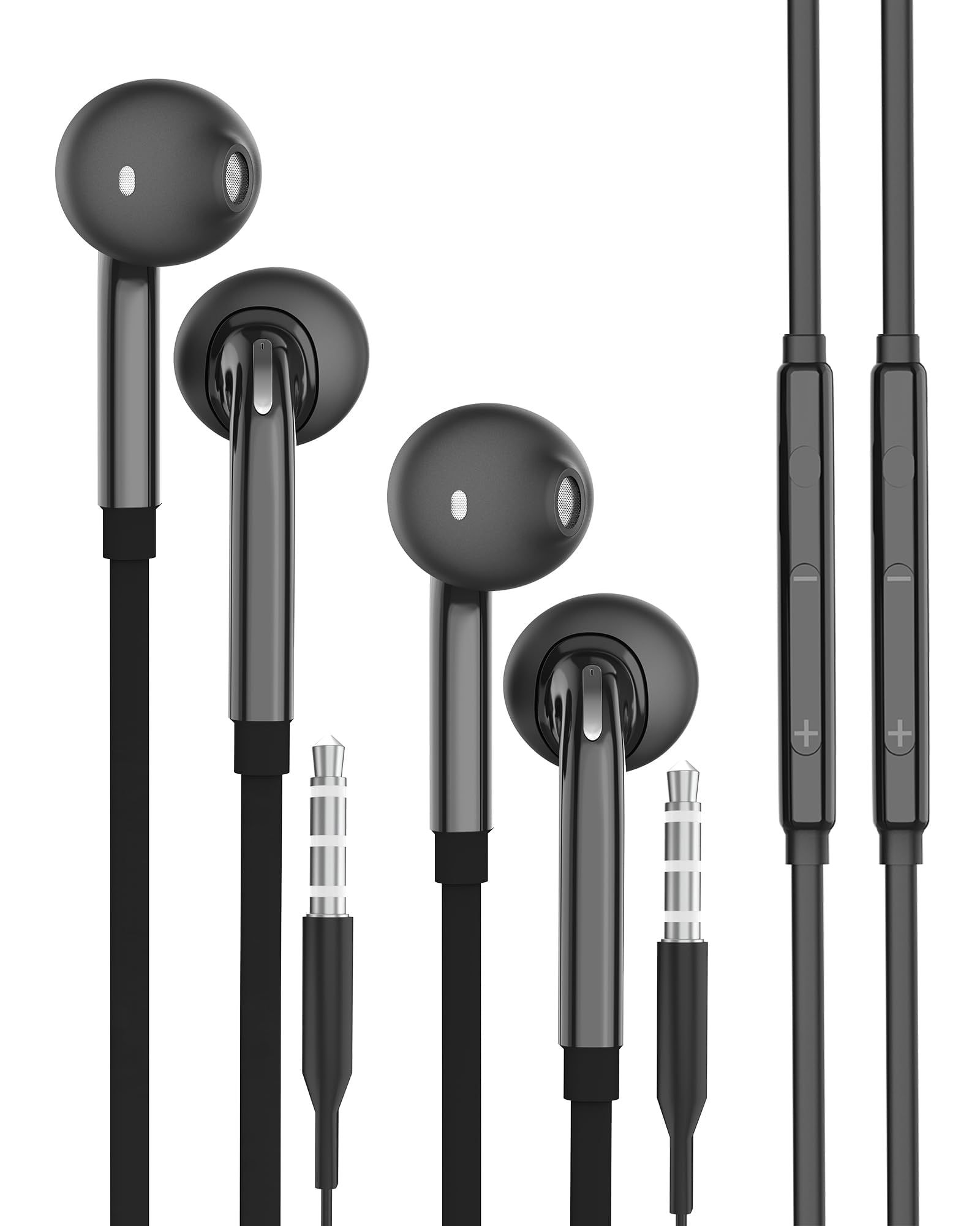 Écouteurs Filaire Jack 3.5mm(Lot de 2) Compatible avec Samsung Galaxy PC Casque AUX Audio Réducteur Bruit Auriculaires Stéréo Portable Musique Gaming Ordinateur Android MP3 pour Pad Phone