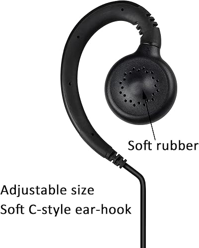 Miniatura 3 de HYS Auricular de 0.138 in solo escucha gancho suave para la aplicación de la ley auriculares tácticos para transceptoresradio altavoz de hombro