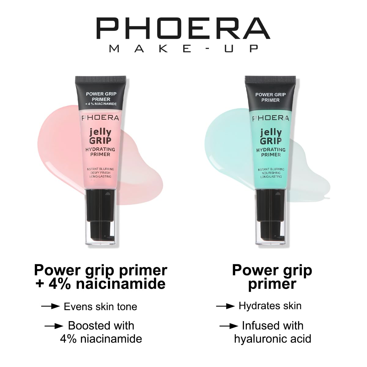PHOERA Jelly Grip Hydrating Primer with Hyaluronic acid Sticky Gel-Based Face Primer, Green, 24 ml (Pack of 1) - Image 2