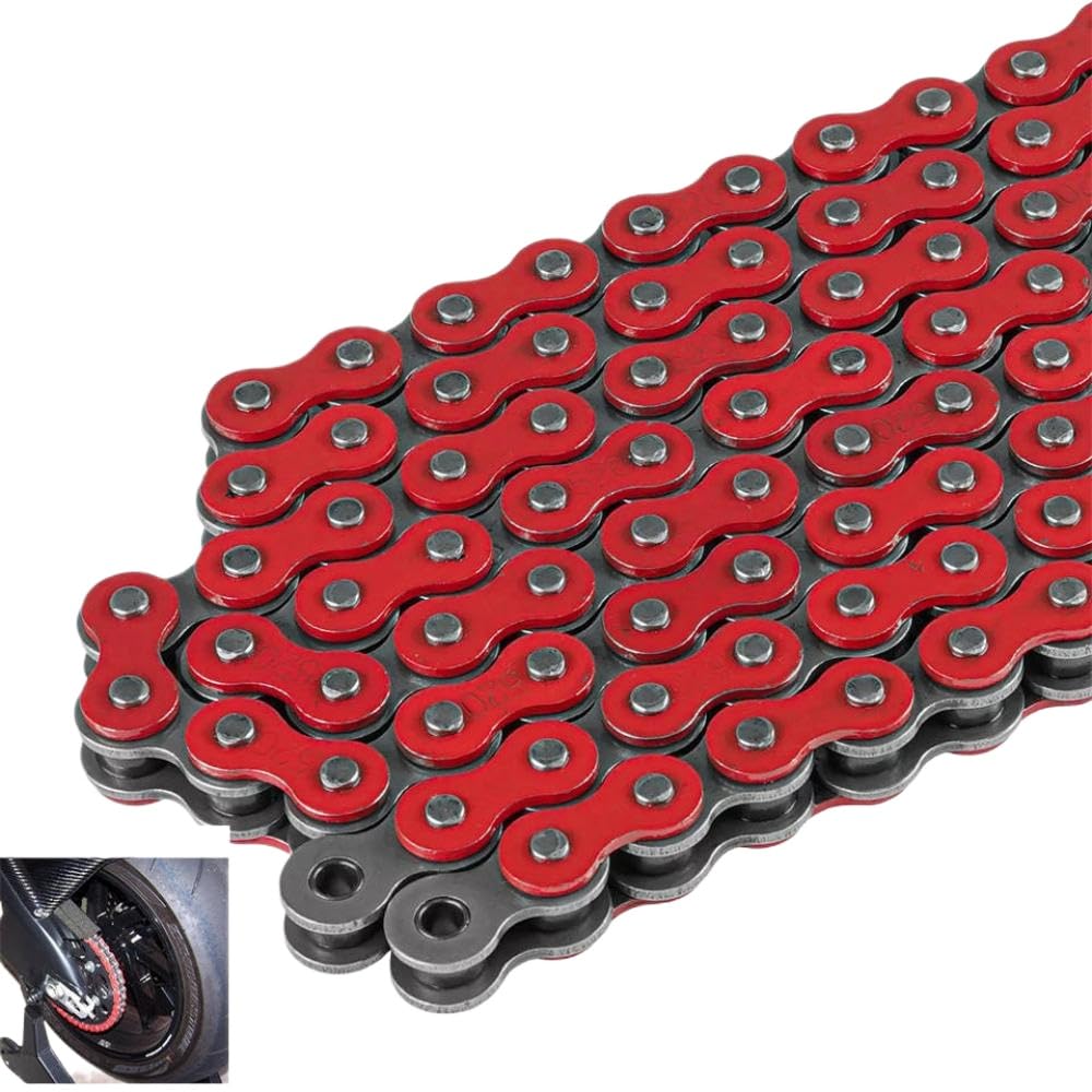 520-Pitch 120-Link Red Drive Chain Compatible con Pit Bikes Dirt Bikes ATVs Quads y vehículos Off-Road similares