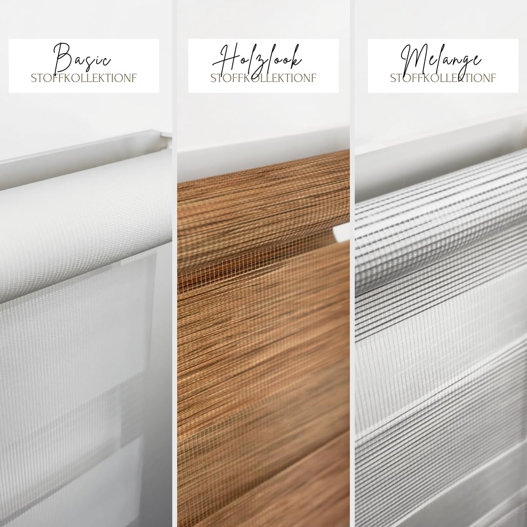 Home-Vision Premium DuoRollo Klemmfix ohne Bohren mit Klemmträgern Doppelrollo für Fenster & Türen (Weiß B80cm x H220cm) Lichtschutz Tag & Nacht Rollos einfache Montage
