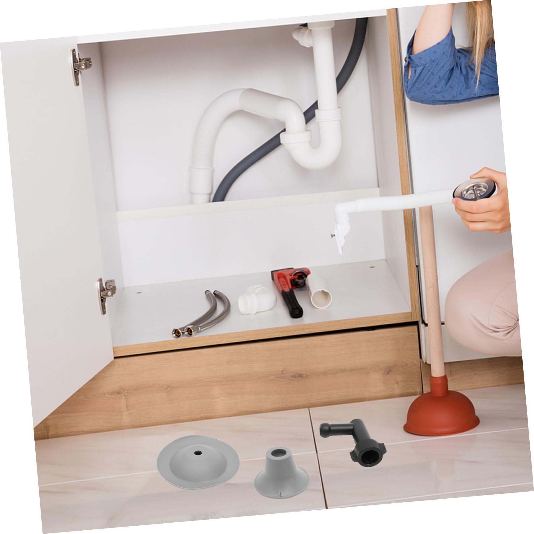 Ventouse de Toilette Flexible en Plastique Blanc pour Déboucher