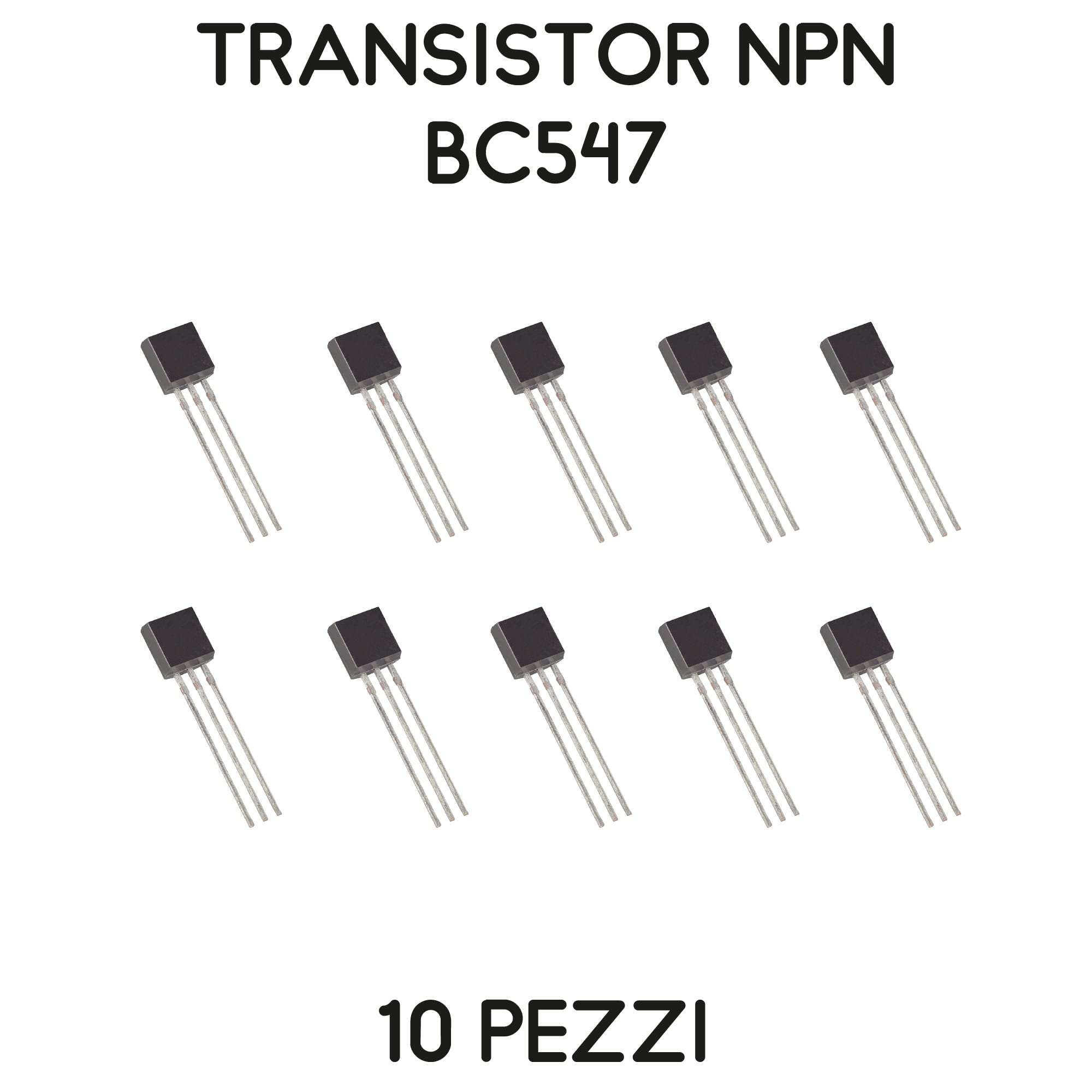 Kit di 10 transistor NPN BC547 50V 100mA