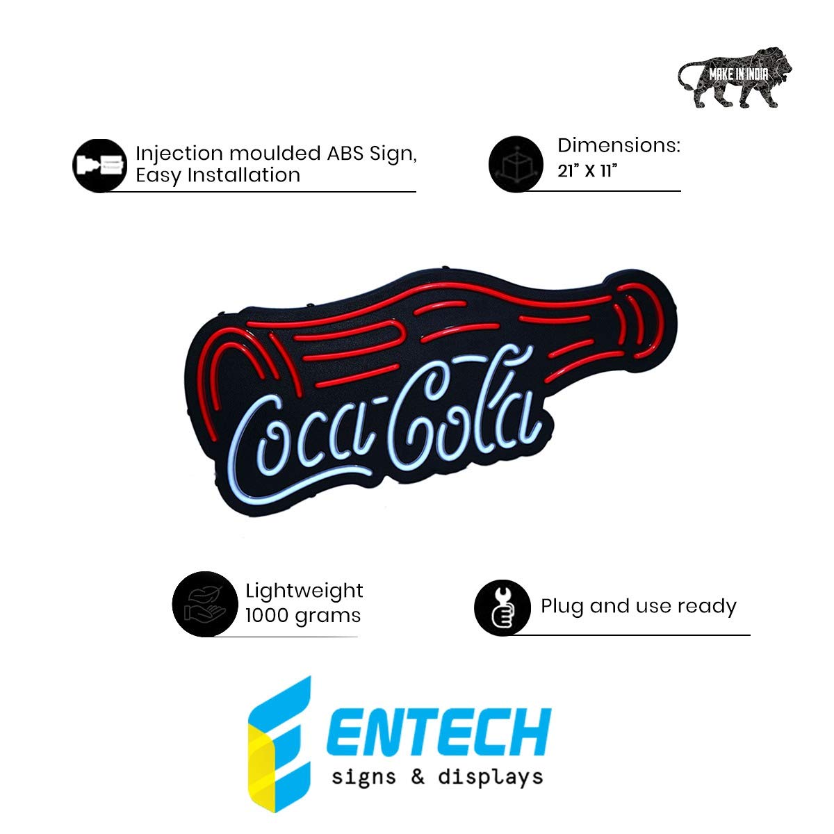 ENTECH Signs & Displays Coca-Cola | LED Neon Red and White | Glass 