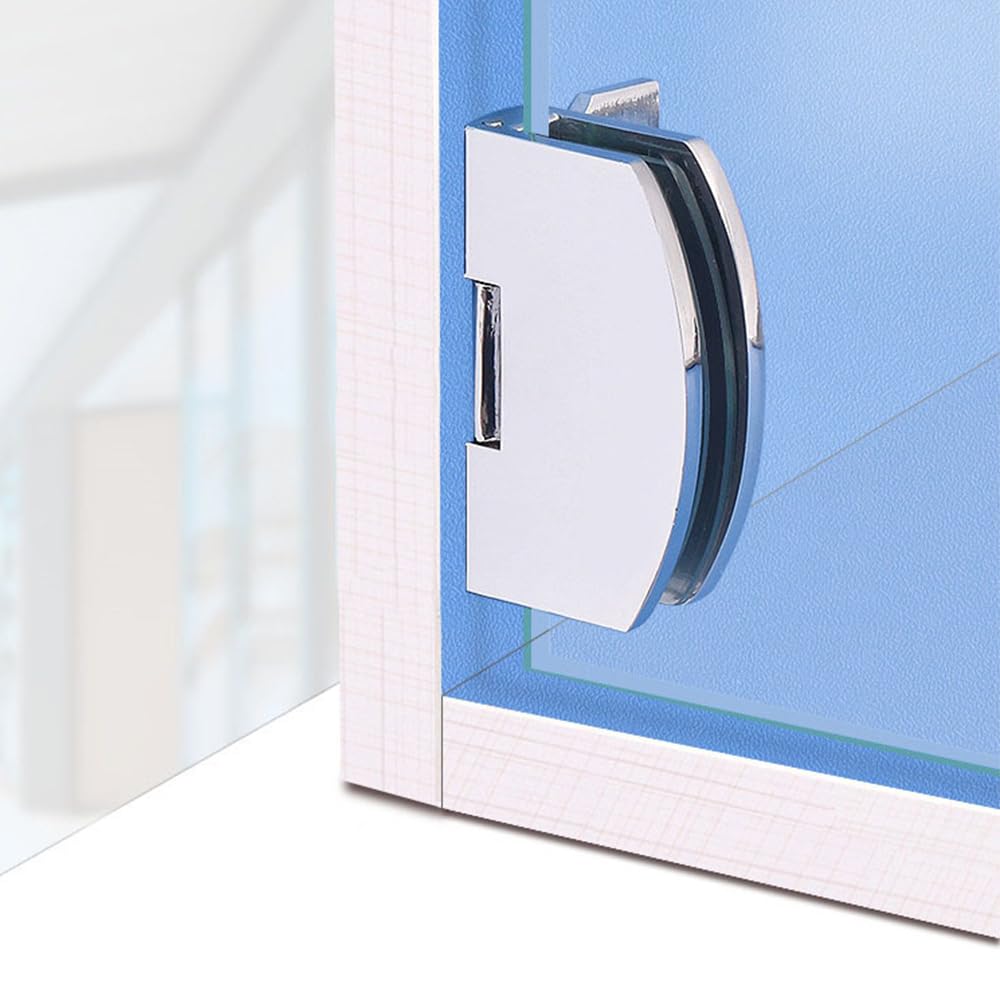 Bisagras para Puertas de Cristal para 5-7mm de Espesor de Cristal | Aleación de Zinc Bisagra de Armario Vitrina de Vino Clip de Puerta de Armario Piezas de Repuesto Plateado 6PCS