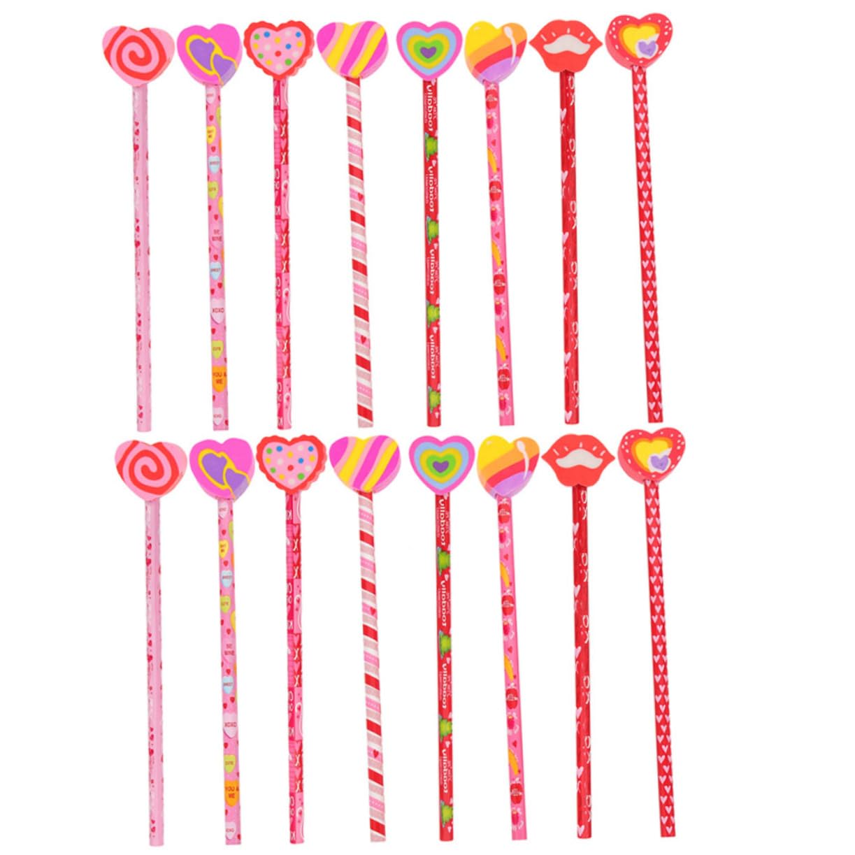 NUOBESTY 4 Sätze Valentinstag Bleistift Personalisierte Bleistifte Geburtstag Bleistifte Schreibutensilien Stempelstifte Für Skizzenstift Multifunktionsbleistifte Holz 18 Stück * 4