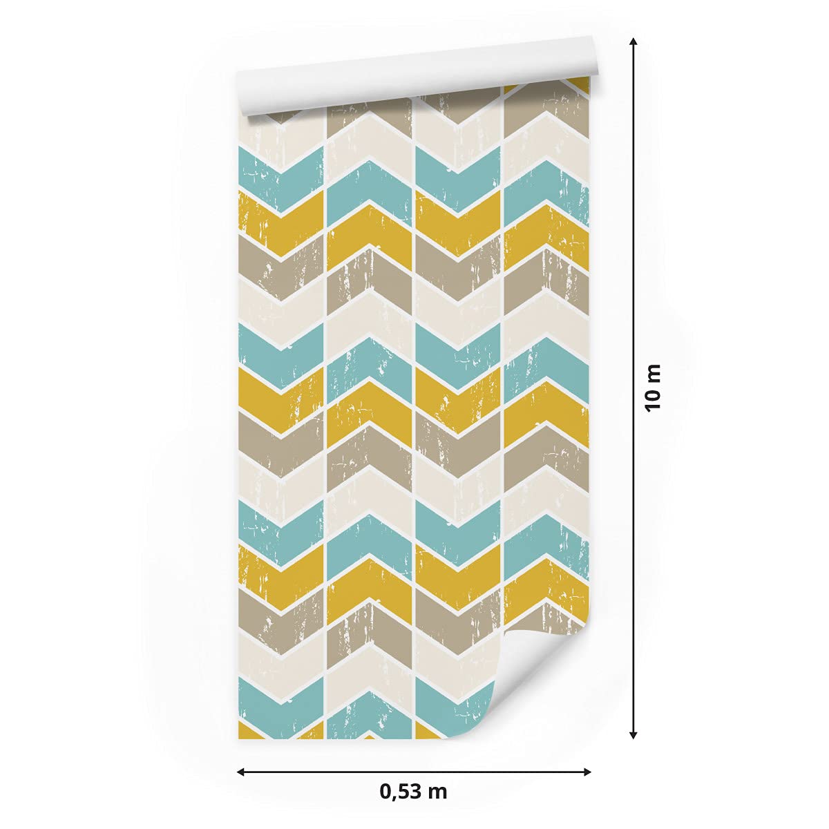 Muralo Tapeta 10 m, rolka flizeliny, minimalistyczny, mozaika, wzór geometryczny, matematyka, tapeta z włókniny, 1000 x 53 cm, tapeta ścienna, do salonu, sypialni, nowoczesna dekoracja ścienna