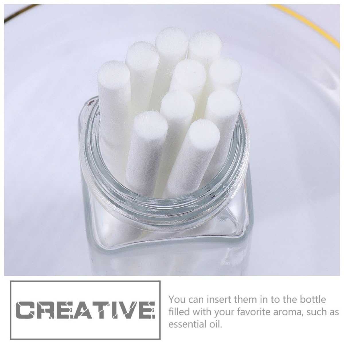 15 Bastoncini Diffusori per Aromi in Cotone Assorbente, Bacchette Profumatore per Diffusore a Bastoncini, Accessori per Aromaterapia in Casa, Ufficio e Camera da Letto