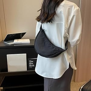 Simple Crossbody Bags for Female Dumpling Bag Nylon Handbags