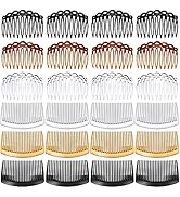VEGCOO 24 Stück Kunststoff Haar Seitenkamm Französisch Haar Seitenkamm Kunststoff Twist Kamm Haar...