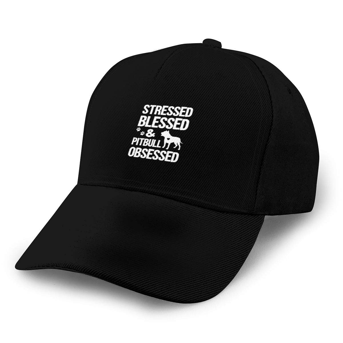 Funny Pitbull Camp Hat,Snap Back Ball Cap,Breathable,Adjustable Stitching Baseball Caps