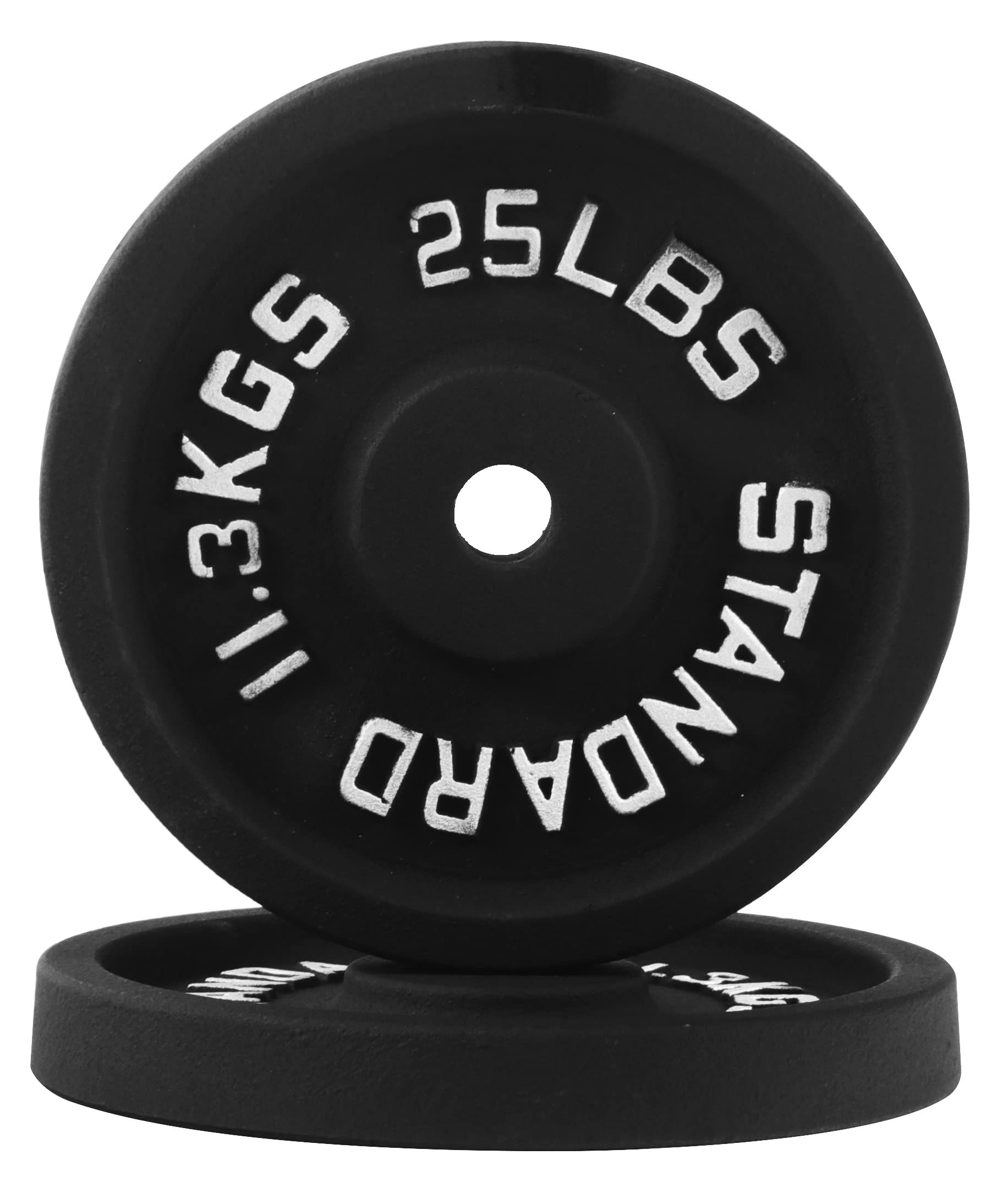 Photo 1 of Signature Fitness Cast Iron Plate Weight Plate for Strength Training and Weightlifting, Standard or Olympic, Multiple Sizes K. 25LB 1-Inch Center (Standard)