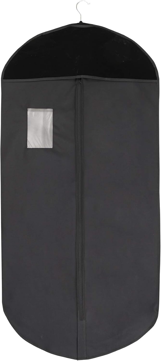 Foster-Stephens Thick, Sturdy, Long-lasting Oxford Cloth Garment Bags for Storage of Clothing, Dresses, Costumes, Suits, Coats, Gowns | 42", 50", 62" | Customizable | (50", Black)
