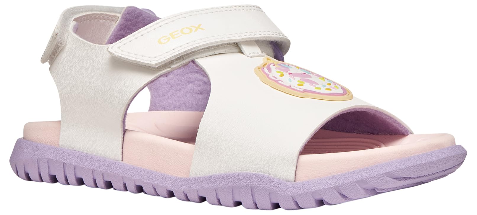 Geox Girl's J Sandal Fusbetto Gi, White Lilac, 25 EU
