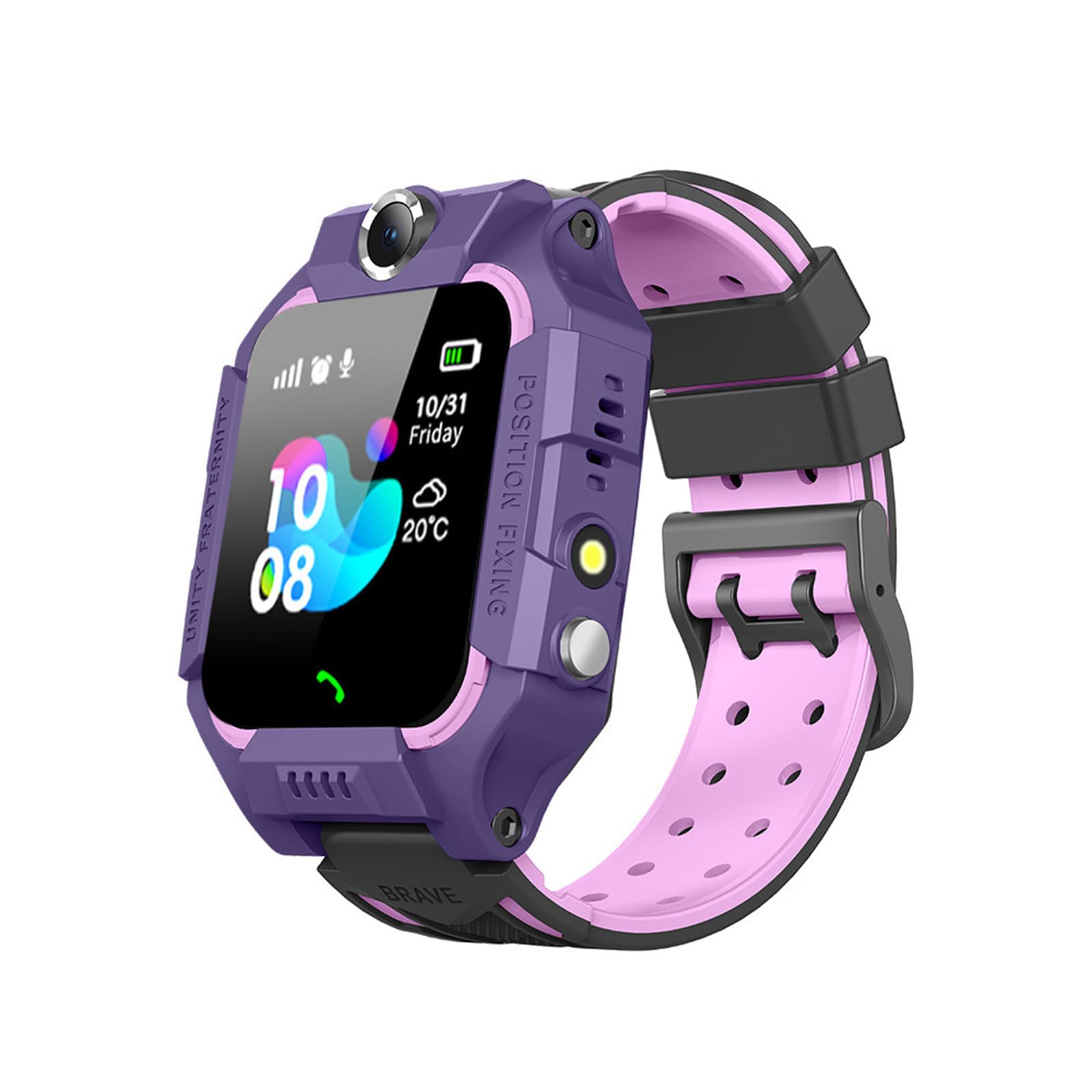 Reloj inteligente multifuncional para niños con tarjeta SIM, reloj inteligente de 1,44" para niños, reloj de teléfono de chicos y niñas con llamadas bidireccionales,reproductor de música (Purple)