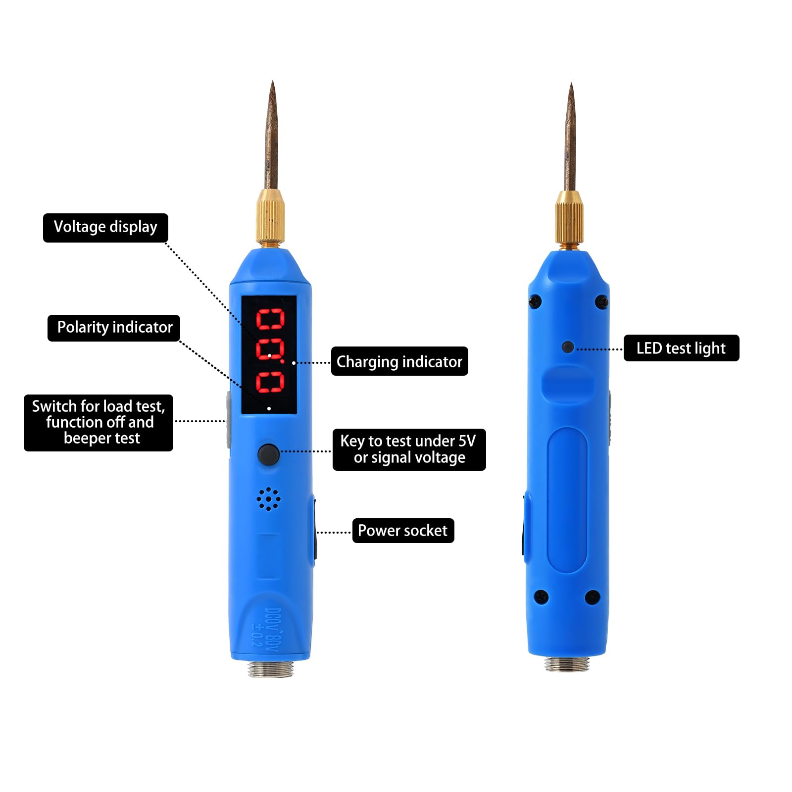 LBGNSZ LZ880 0-80V Multifunctional Test Light Automotive, 12V Digital Tester Probe with Voltmeter, 12 Volt Auto Fuse Car Voltage Electrical LED Circuit Tester