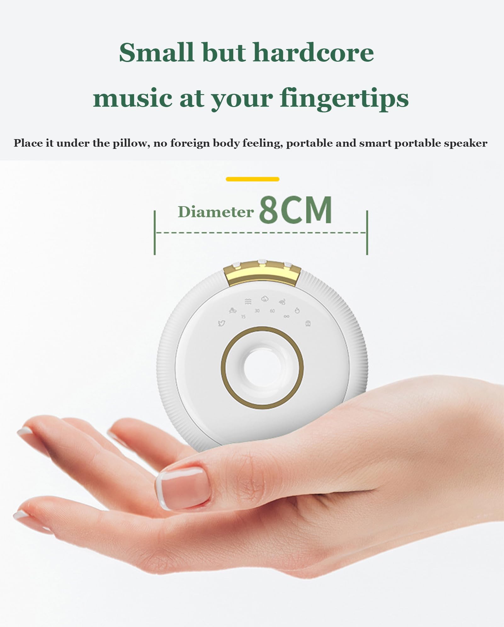 Máquina de Ruido Blanco para Dormir, Sonido con cancelación adaptativa, Alimentado por USB o batería, 3 temporizadores y función de Memoria, pequeño y portátil, para niños y Adulto