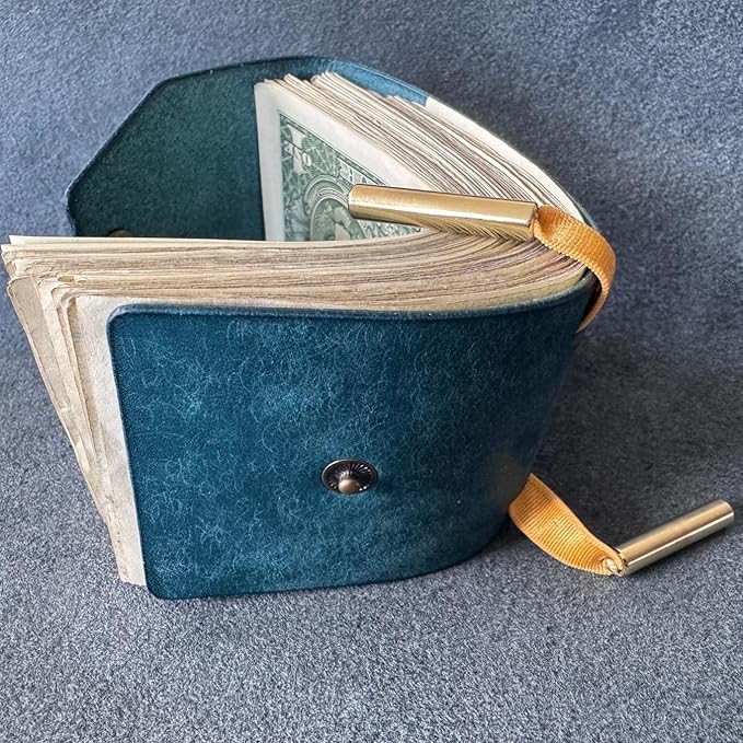 The Cash Wrap Wallet,Fast Cash Access Money Holder For Cash,Leather Money Wallet Organizer,Handy Purse Bands With Magnetic Clasp (Blue)4