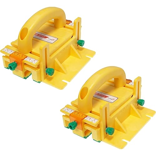 GRR-RIPPER+ Plus by Microjig. Includes SafeRip Kit. Fully Adjustable 3D Push Block for Table Saws, Router Tables, Band Saws, and Jointers., Yellow/Green, 2 Pack